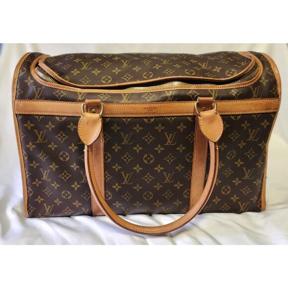 US Based Authentic Louis Vuitton Pet Dog Carrier Bag Monogram Sac Chien - Picture 6 of 17